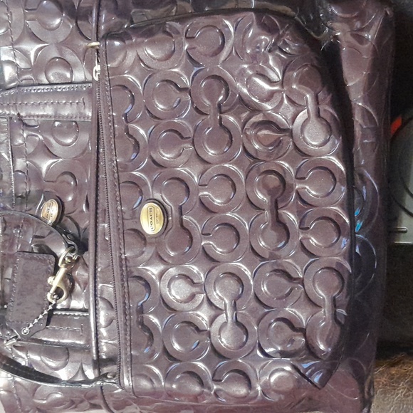 Coach Glossy Purple/Plum Tote - Picture 7 of 13